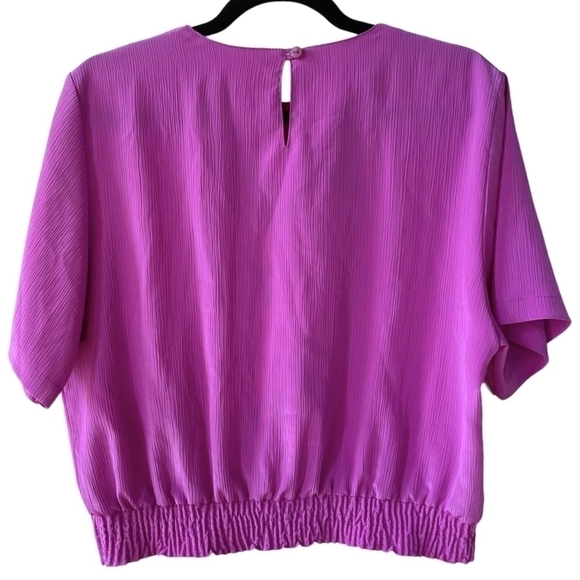 Vintage Deep Lilac Floral Blouse - Picture 2 of 2